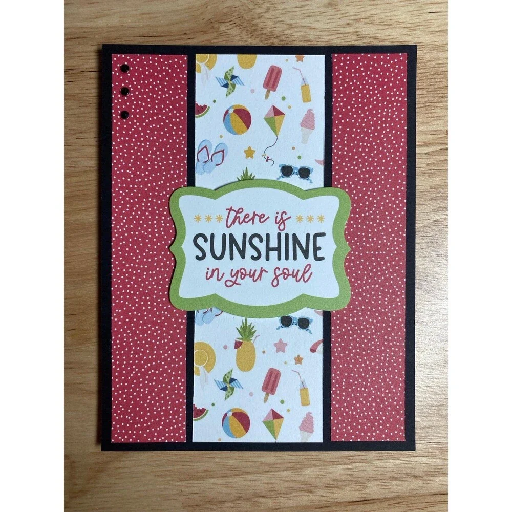 Handmade Summer Blank Greeting Card A2 & Envelope